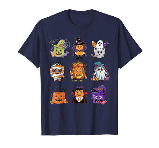 Cute Spooky Chicken Nuggets Pumpkin Halloween 90's Vintage T-Shirt