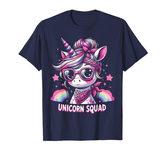Unicorn Squad - Graceful Unicorn with leopard Bandana T-Shirt