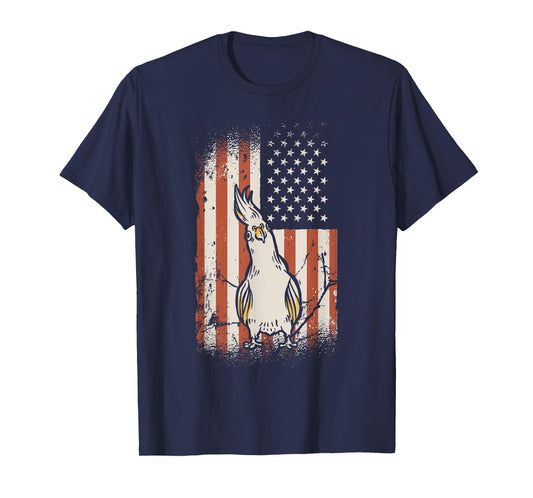 Cockatiel American Flag Bird Lover Patriotic Cockatiel T-Shirt
