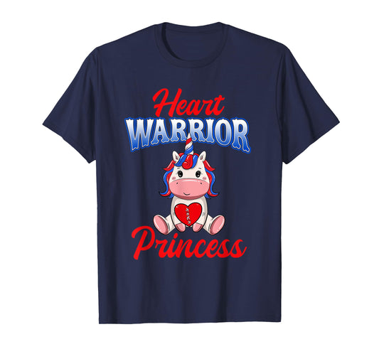 Unicorn Heart Warrior Princess CHD Awareness Shirts Girls T-Shirt