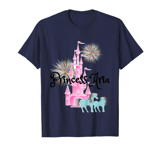 Kids Princess Aria Name Girls Personalized Custom T-Shirt