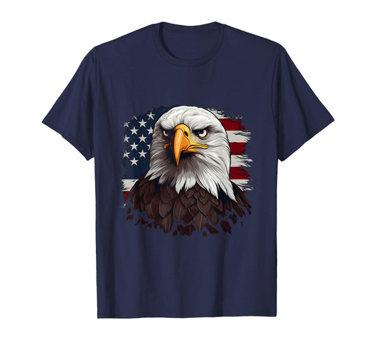 July 4th Symbolic Bald Eagle with American Flags T-Shirt