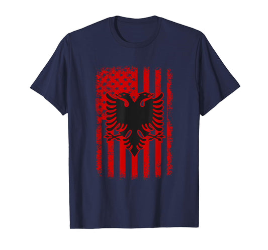 Albania American USA Flag Patriotic Albanian T-Shirt for Women Men