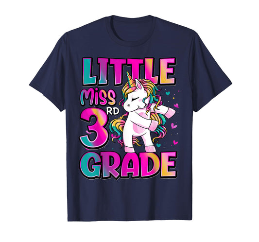 Little Miss 3rd Grade Unicorn Back To School 3rd Grade Girls T-Shirt