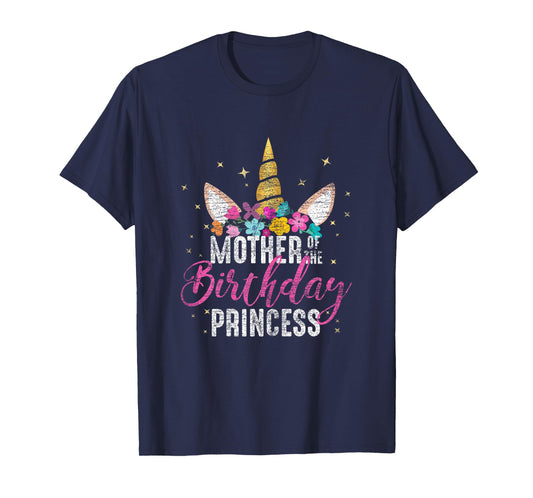 Mother Of The Birthday Princess Mommy Gifts Unicorn Birthday T-Shirt