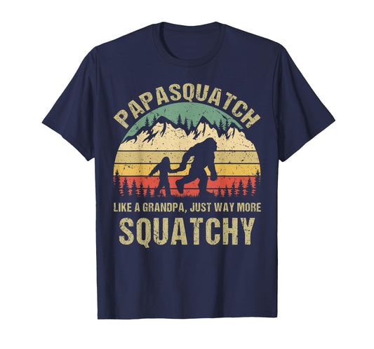 Retro Papa Squatch Like A Grandpa Funny Bigfoot Sasquatchy T-Shirt