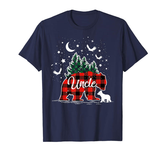 Wildlife Nature Uncle Bear Red Buffalo Plaid Christmas Pjs T-Shirt
