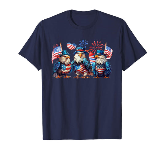 Funny 4th Of July Eagle Patriotic USA American Flag T-Shirt