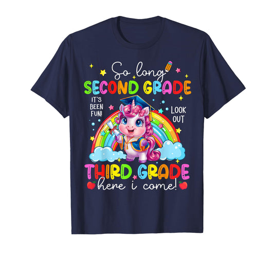 Look Out Third Grade Here I Come Unicorn Last Day Of School T-Shirt