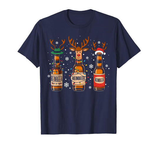 Reinbeers Funny Reindeer Beer Christmas Drinking Xmas Womens T-Shirt