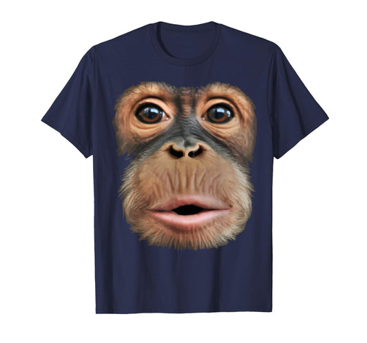 Monkey Face Breath Funny Men Women Halloween Costume T-Shirt