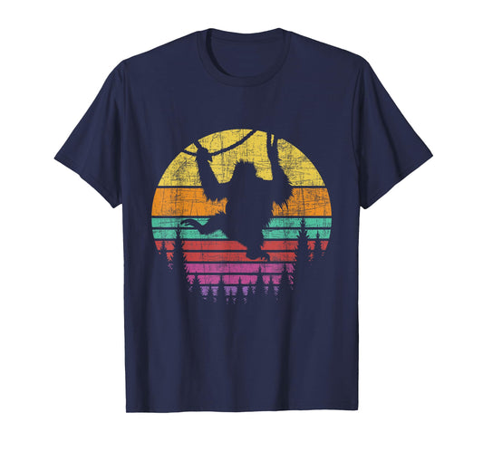 Retro Vintage Hanging Monkey - Safari Jungle Animal Lover T-Shirt