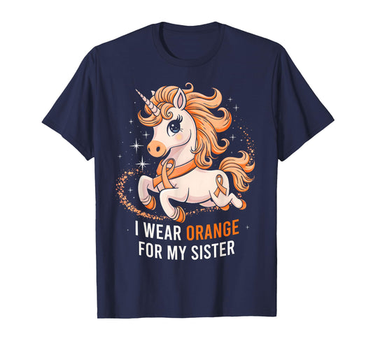 I Wear Orange For My Sister Unicorn MS Awareness T-Shirt
