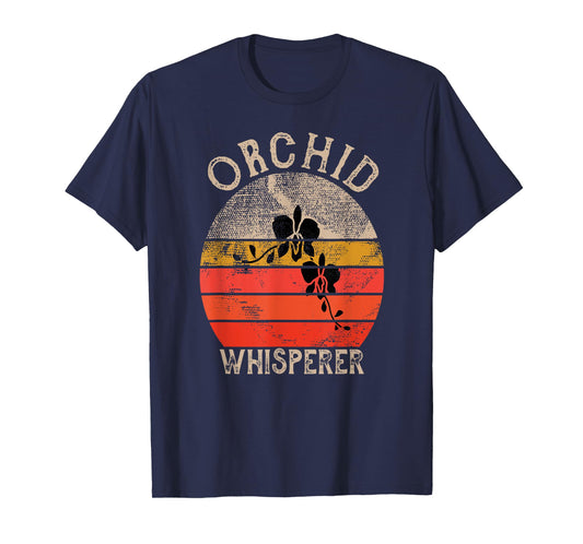 Retro Orchid Whisperer Funny Orchids Flower Lover Gardener T-Shirt