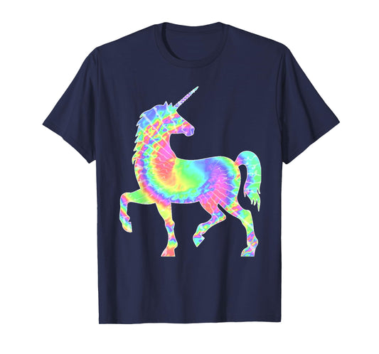 Tie-Dye Unicorn Colorful Pink Horse Silhouette Magical T-Shirt