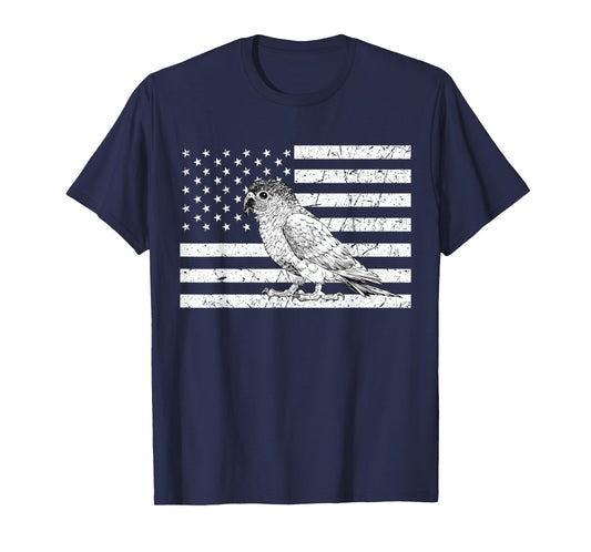 Green Cheek Conure 4th of July US American Flag Patriotic T-Shirt
