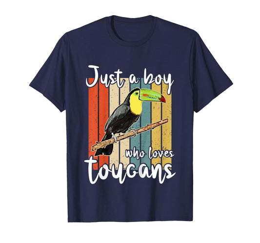 Kids Just A Boy Who Loves Toucans Retro Toucan T-Shirt