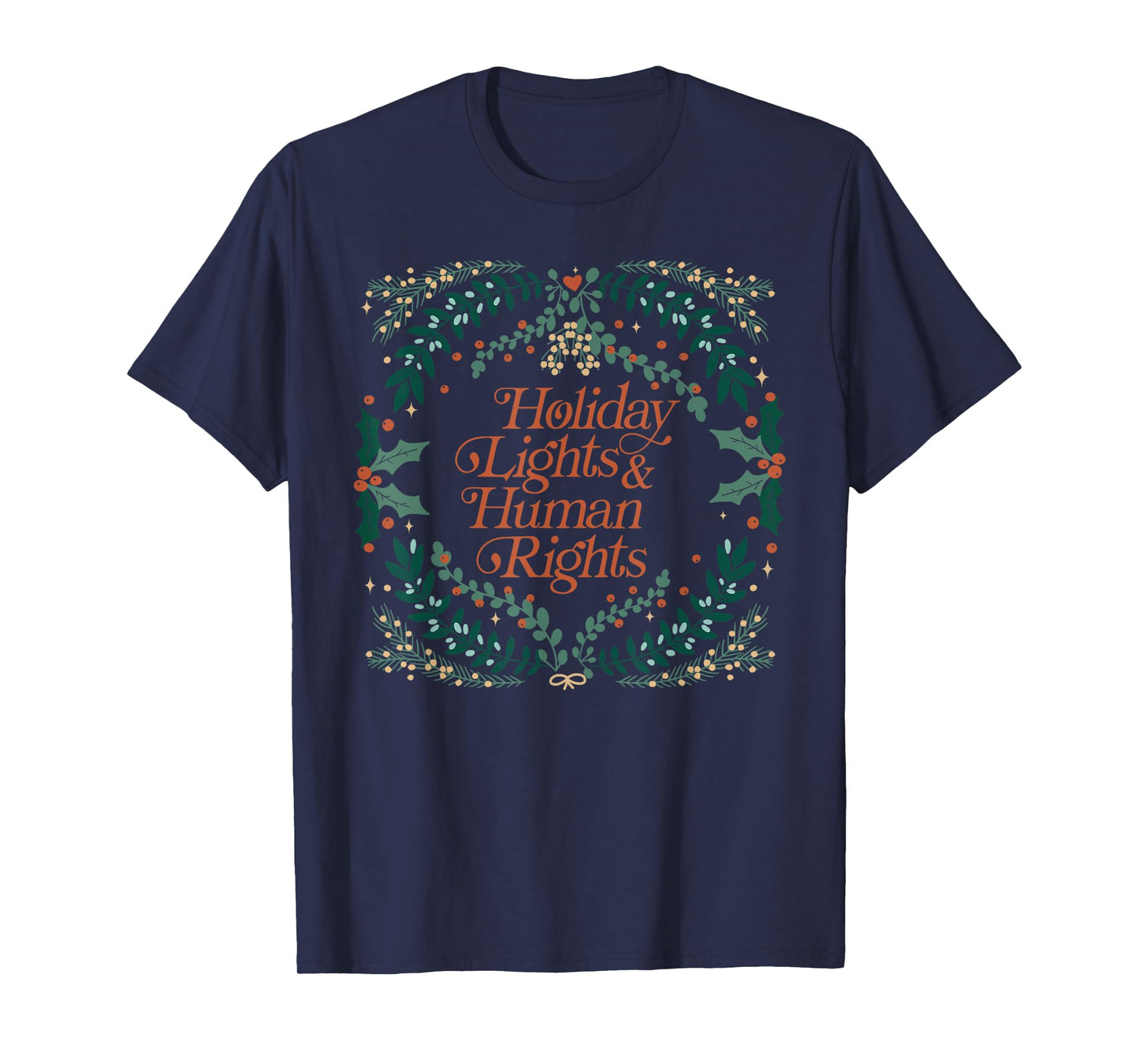 Retro Holiday Lights and Equal Rights Feminists Christmas T-Shirt