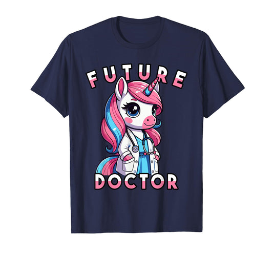 Future Doctor Girls Unicorn Medical Career Graphic T-Shirt