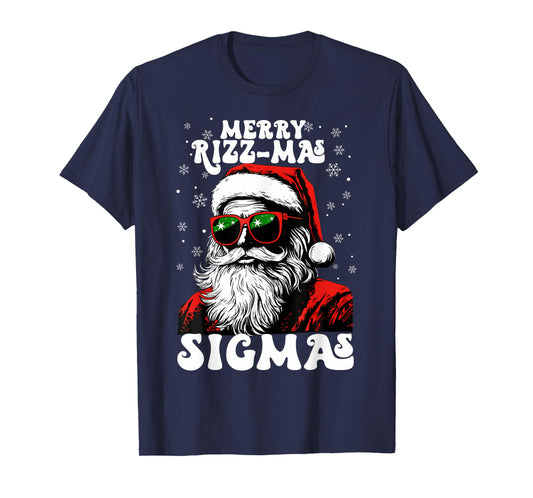 Merry Rizz Mas Sigmas Funny Gen Alpha X-Mas Santa Christmas T-Shirt