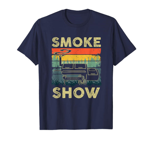 Smoke Show Funny Bbq Smoker Grilling Meat Smoking Retro T-Shirt