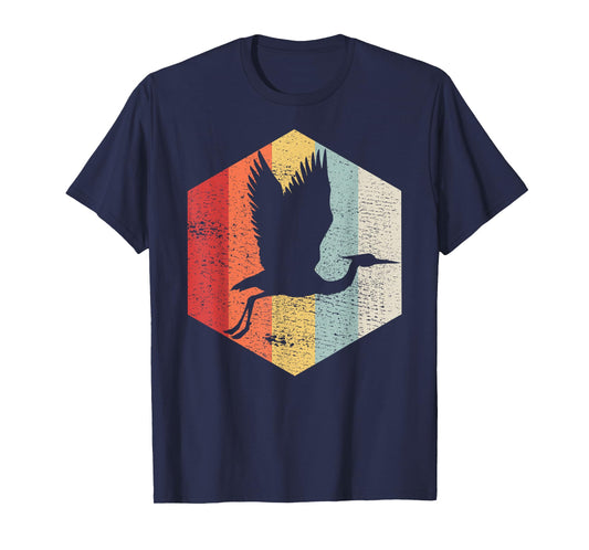 Classic Crane Bird Silhouette Shirt Retro Vintage Crane Bird T-Shirt