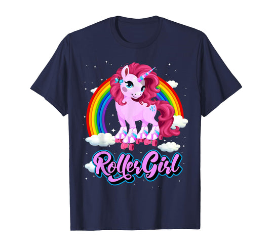 70s 80s Roller Girl Vintage Skating Unicorn T-Shirt