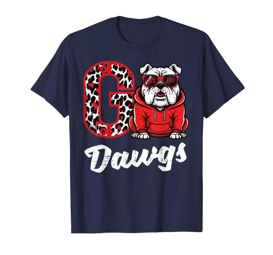 Bulldog Go Dawgs Men Women Kids Boys Youth Girls Teen T-Shirt