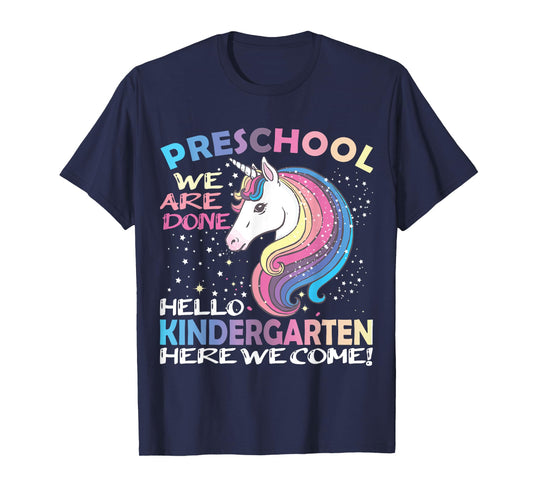 Goodbye Preschool Graduation Hello Kindergarten Prek Unicorn T-Shirt