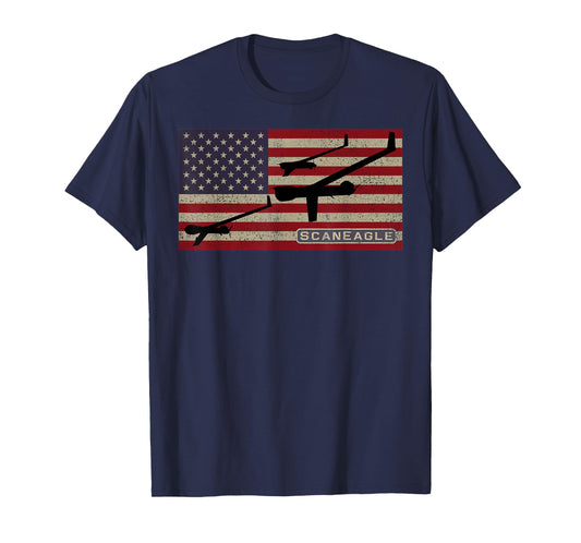 ScanEagle Military UAV Drone American Flag Women Kids Men T-Shirt