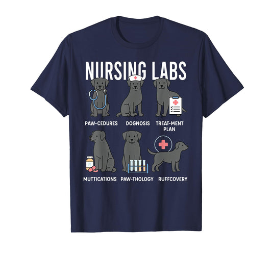 Labrador Retriever RN Nurse Lab Dogs Nursing Pups T-Shirt