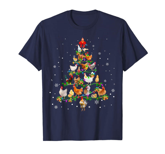 Chicken Christmas Tree Ornament Decor Xmas T-Shirt