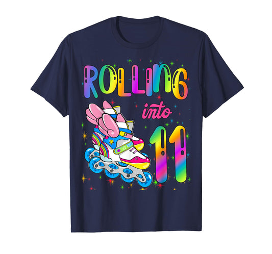 Rolling Into 11 years Let's Roll I'm Turning 11 Roller Skate T-Shirt