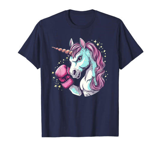 Cool unicorn face costume with funny boxing gloves T-Shirt
