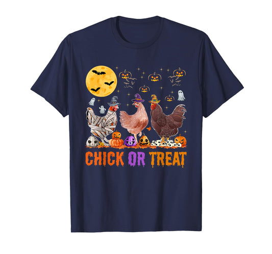 Fall Halloween Chicken Pumpkin Chick Or Treat Spooky T-Shirt