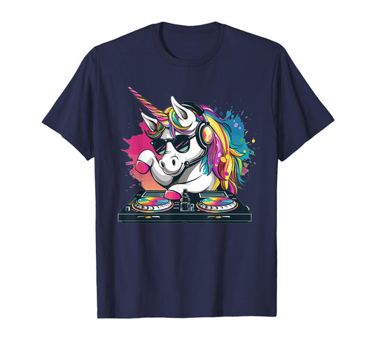 Cartoon Unicorn DJ T-Shirt
