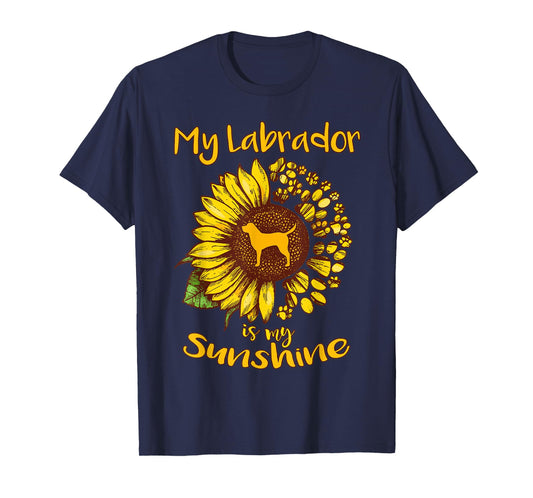 Labrador Retriever Dog My Sunshine Sunflower Dog Paw Puppy Men Women Kids T-Shirt