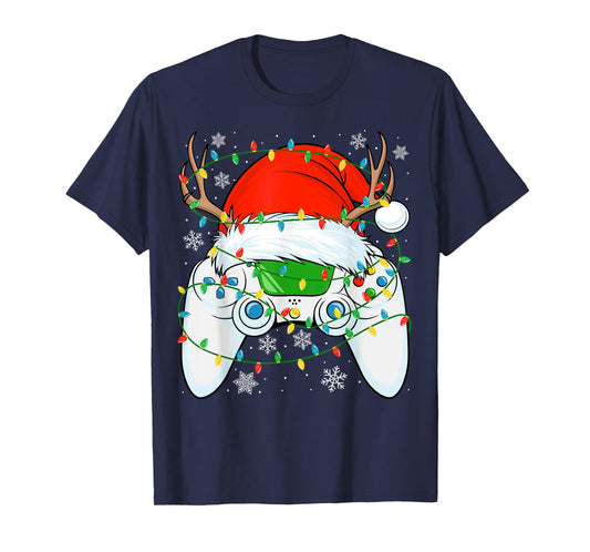 Christmas Santa Gamer Xmas Funny video gaming Christmas boys T-Shirt