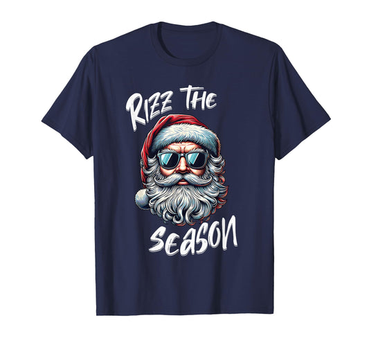 Rizz The Season Teens Kids School Christmas Santa Claus T-Shirt
