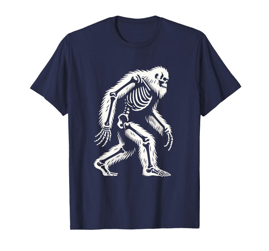 Funny Bigfoot Sasquatch Halloween skeleton T-Shirt