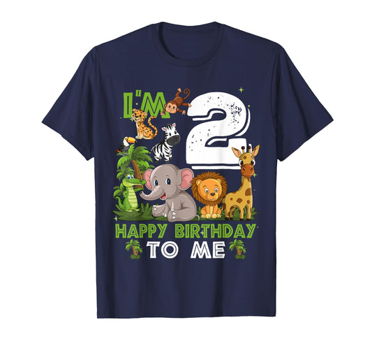 2 Year Old Zoo Birthday Shirt Safari Zoo Jungle Animal 2nd T-Shirt