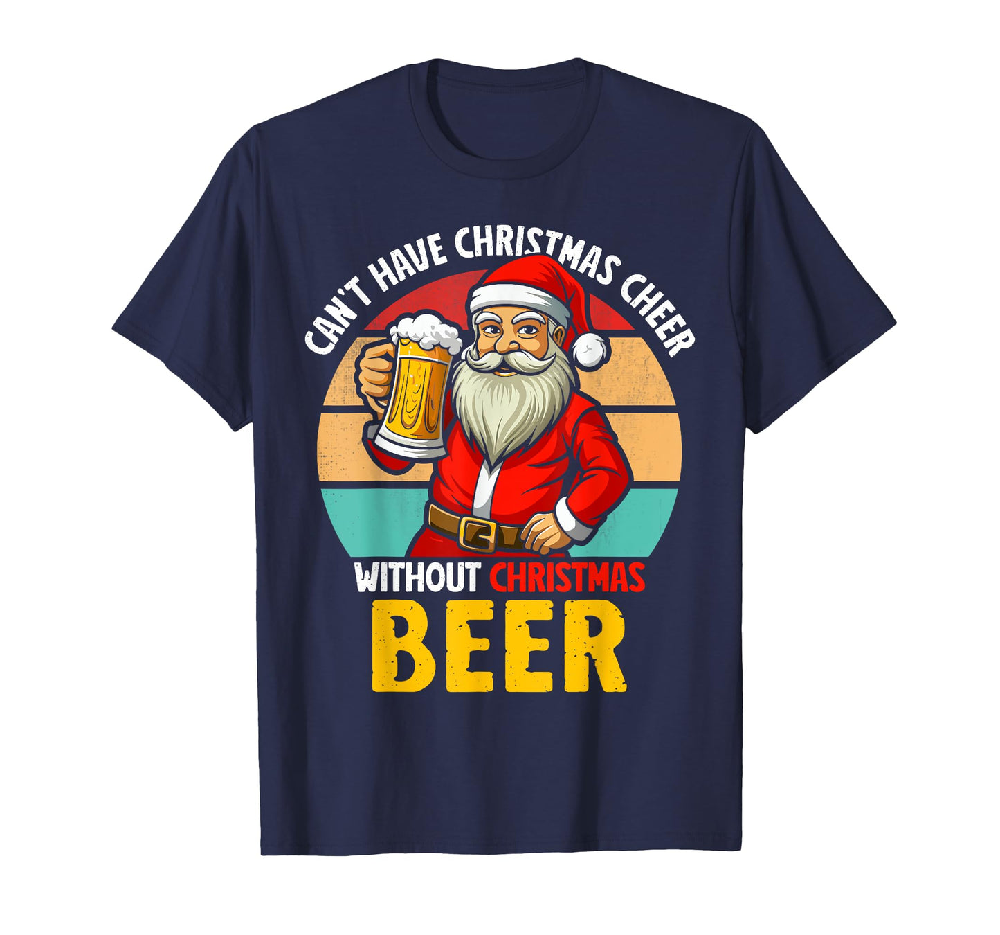 Santa Claus Christmas Beer Drinking Funny 2024 Xmas Party T-Shirt