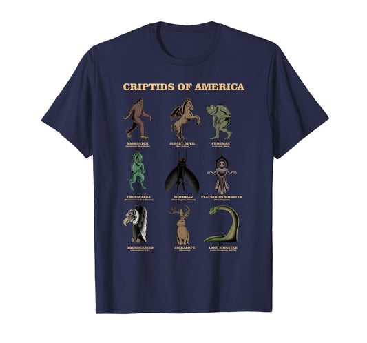 Cryptid Shirt Monster of America Educational Cryptozoology T-Shirt
