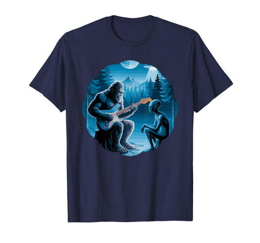 Alien & Bigfoot, Guitar & Guitar Lovers T-Shirt