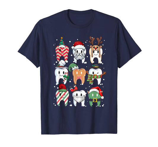 Tooth Dentist Dental Assistant Teeth Christmas Xmas Pajamas T-Shirt