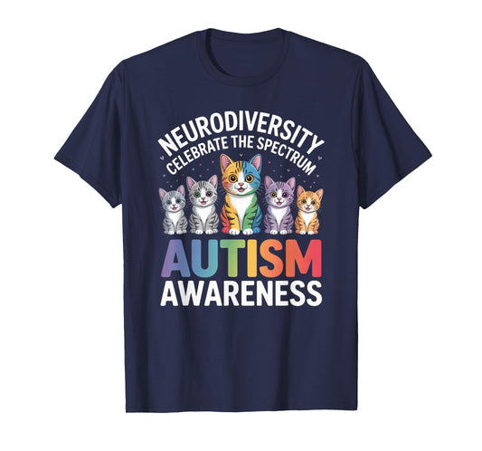 Neurodiversity Cats Neurodivergence Autism T-Shirt