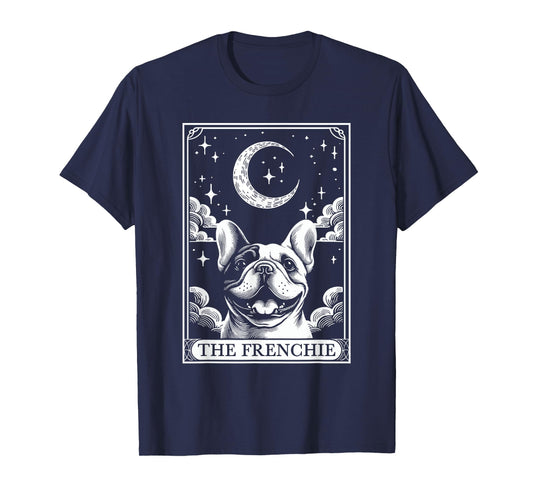 Tarot Card Vintage Crescent Moon French Bulldog Dog Mom T-Shirt