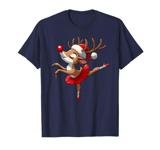 Merry Christmas Ballet Reindeer Dancing Ballet Teacher Women T-Shirt