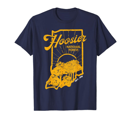 Indiana State Hoosier National Forest Retro Vintage T-Shirt