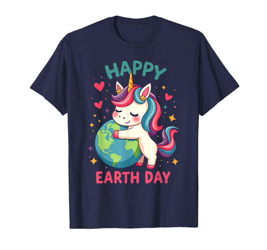 Cute Unicorn Happy Earth Day Groovy Women Men Kids T-Shirt
